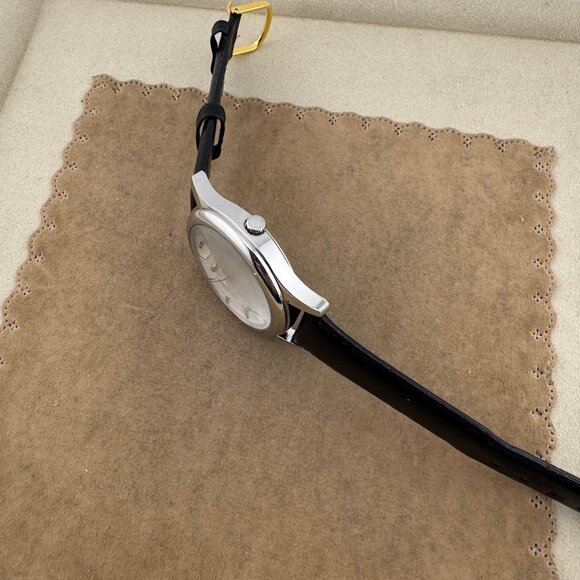 Kenneth Cole Silver Tone Black Leather Quartz Watch - Picture 5 of 10